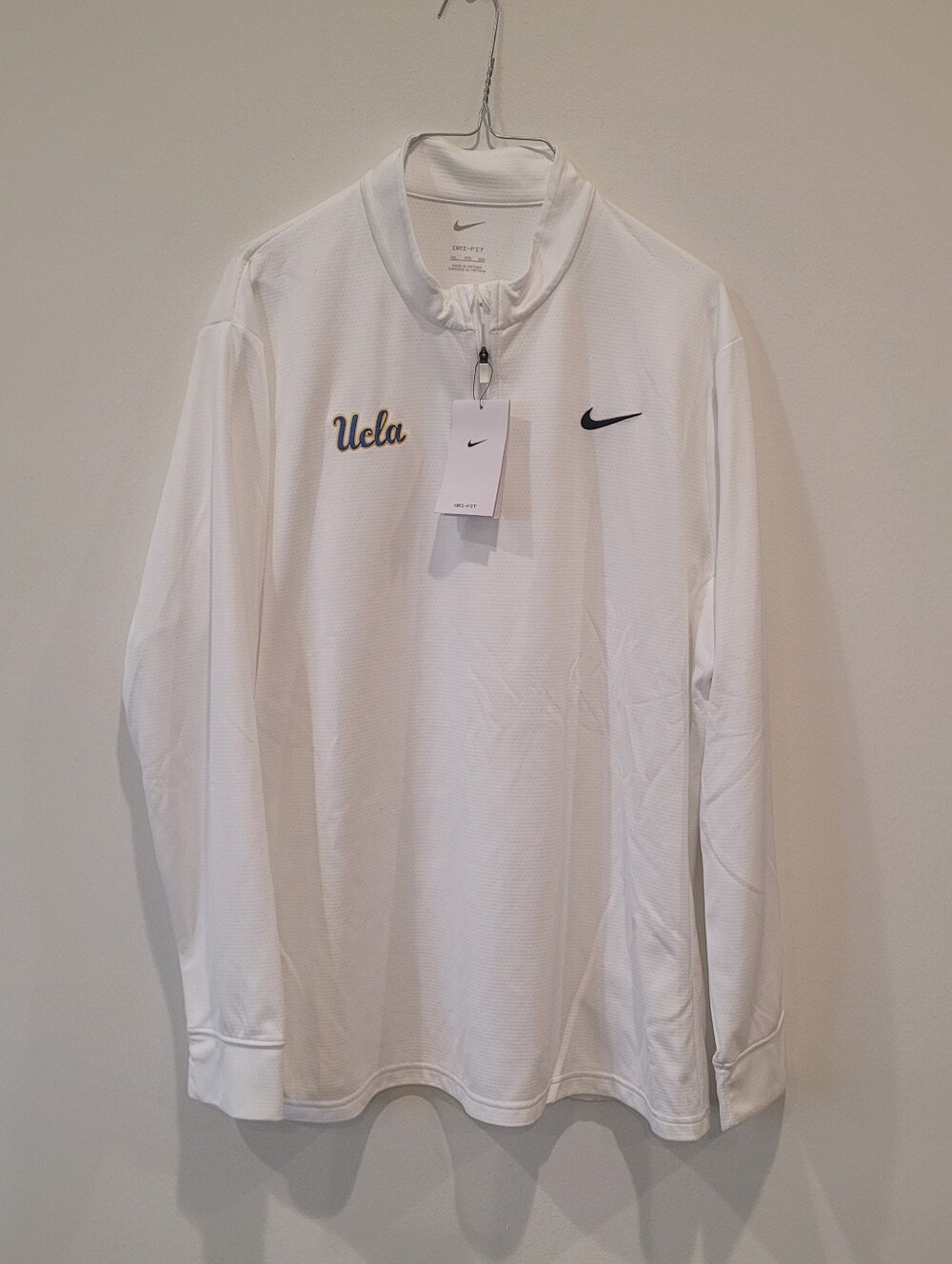 NWT UCLA Nike Quarter Zip White Pull Over Size 3XL